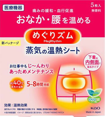 めぐりズム 蒸気の温熱シート 下着の内側面に貼るタイプ 5枚入の商品画像