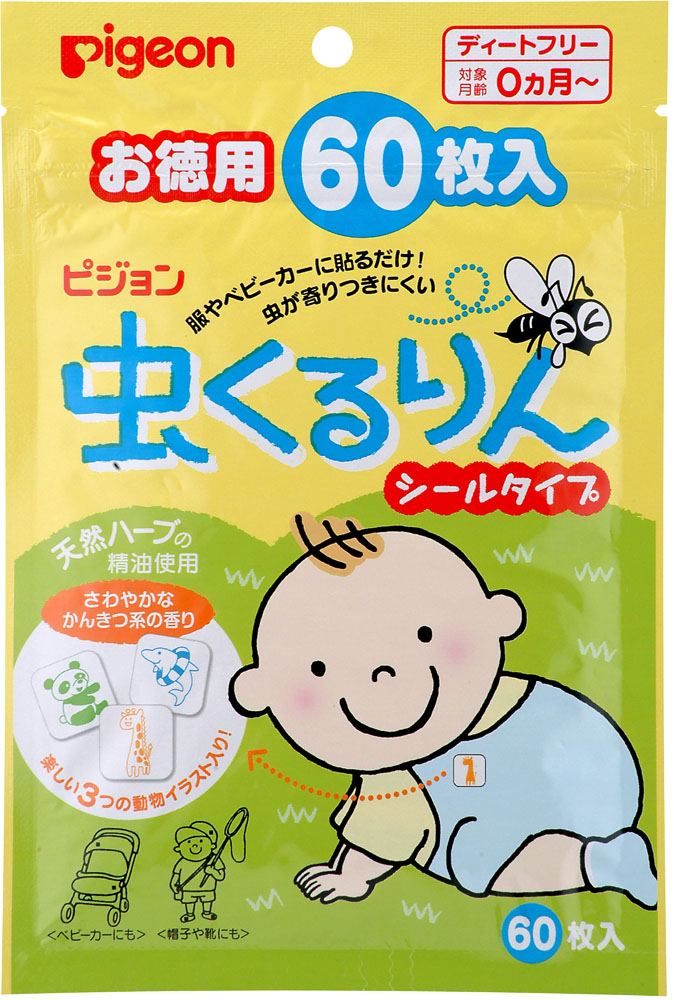 ピジョン 虫くるりん シールタイプ 袋60枚