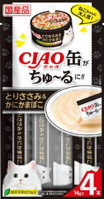 CIAO缶ちゅ～る とりささみ&かにかまぼこ 14g×4本の商品画像