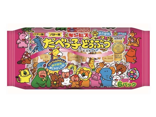 ギンビス たべっ子どうぶつバター味 6P 23gX6袋
