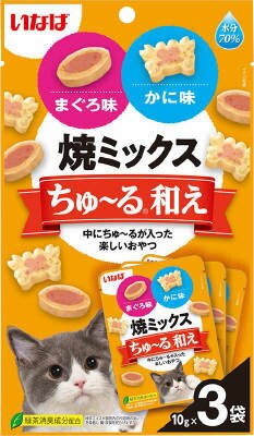 いなば 焼ミックスちゅ～る和え まぐろ味とかに味 10g×3袋