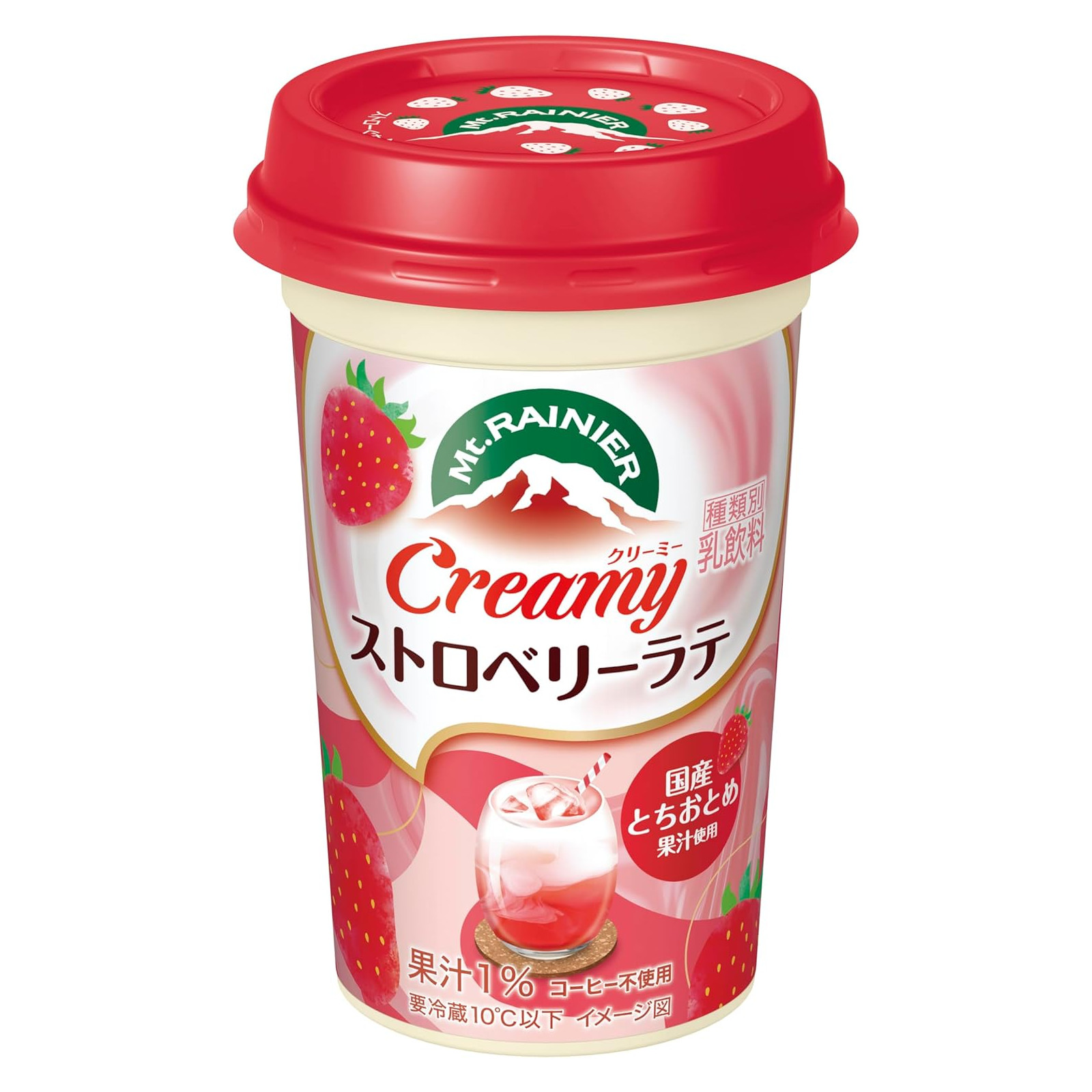 森永乳業 マウントレーニア　クリーミーストロベリーラテの商品画像