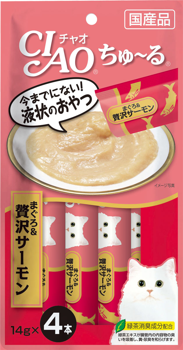 CIAO ちゅ～る まぐろ&贅沢サーモン 14g×4本の商品画像
