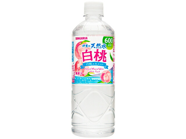 サンガリア 伊賀の天然水 白桃 ペット 600ml
