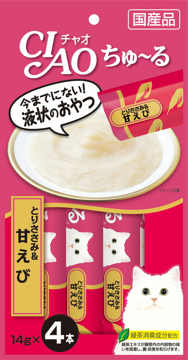 チャオ ちゅ～る とりささみ&甘えび 14g×4本