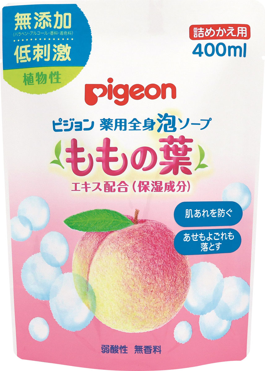 薬用全身泡ソープ(ももの葉) 詰めかえ 400mlの商品画像