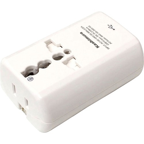 カシムラ 海外旅行用 2口電源プラグ A／C／O／SE／BFタイプ USB2.1A TI-165(1コ入)