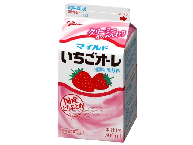 グリコ マイルドいちごオーレ 500mlの商品画像