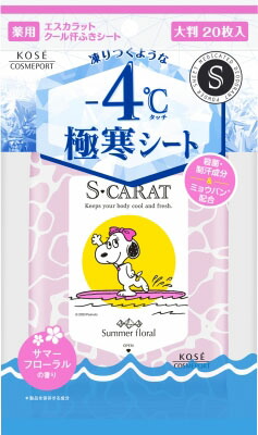 エスカラット 薬用デオドラント 大判クールシート (サマーフローラル) 20枚