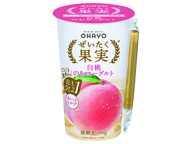 オハヨー乳業 ぜいたく果実 白桃のむヨーグルト 180g