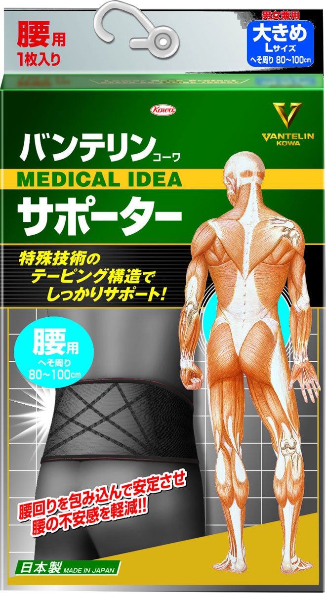 バンテリンコーワサポーター 腰用 大きめ ブラック