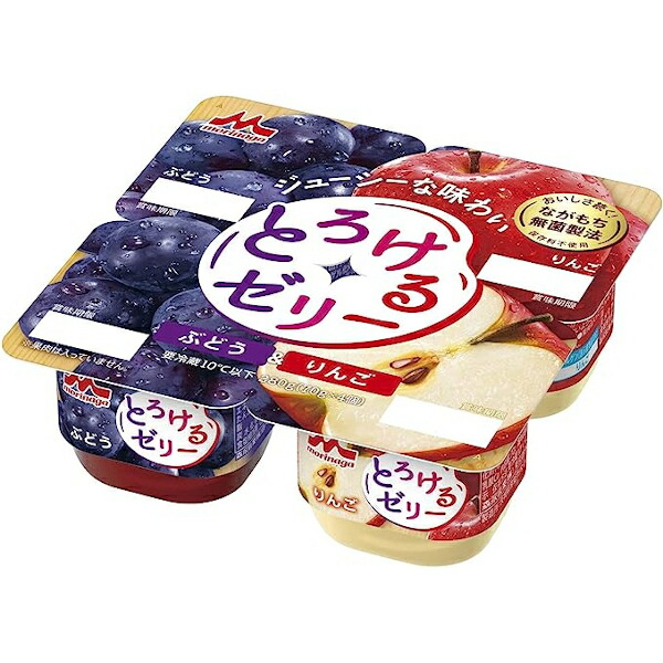 森永乳業 森永とろけるゼリー４Ｐ　ぶどう＋りんごの商品画像