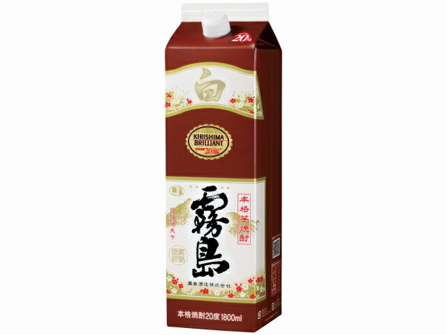 霧島酒造 チューパック白霧島　２０％　１．８Ｌ　イモ