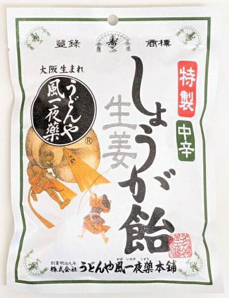 うどんや風一夜薬本舗 特製しょうが飴 中辛 70g