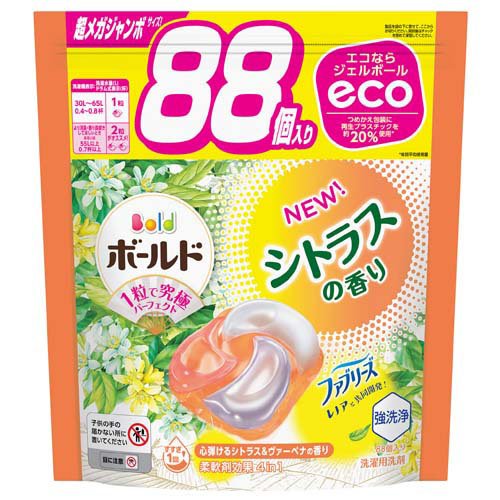 ボールド ジェルボール4D シトラス＆ヴァーベナ 詰替 超メガジャンボ(88個入)の商品画像