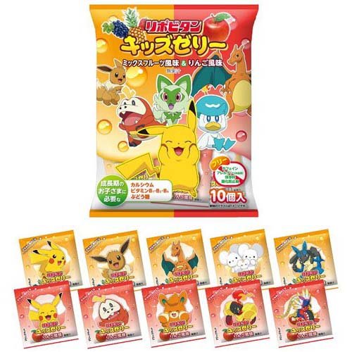 リポビタンキッズゼリー ポケモン ひとくちタイプ ミックスフルーツ＆りんご風味(16g×10個入)の商品画像