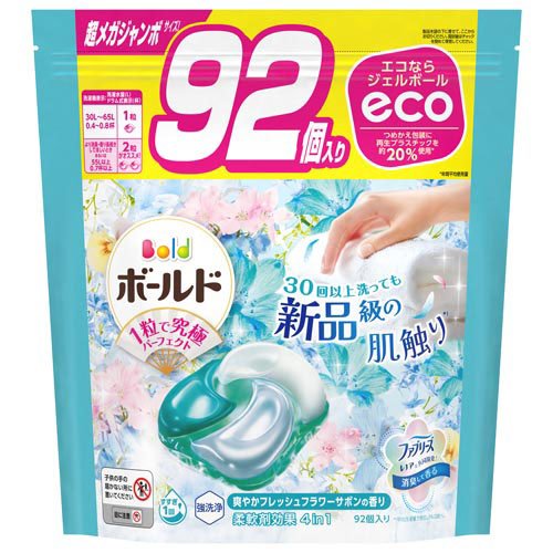 ボールド 洗濯洗剤 ジェルボール 4in1 フレッシュフラワー 詰め替え 超メガジャンボ(92個入)の商品画像