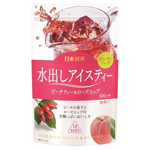 日東紅茶 水出しアイスティー ピーチティー＆ローズヒップ 500ml用(3g*12袋入)