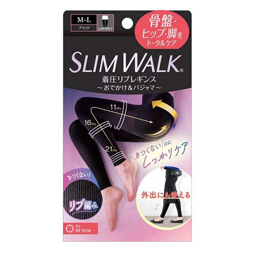 スリムウォーク 着圧リブレギンス M-L(1足)