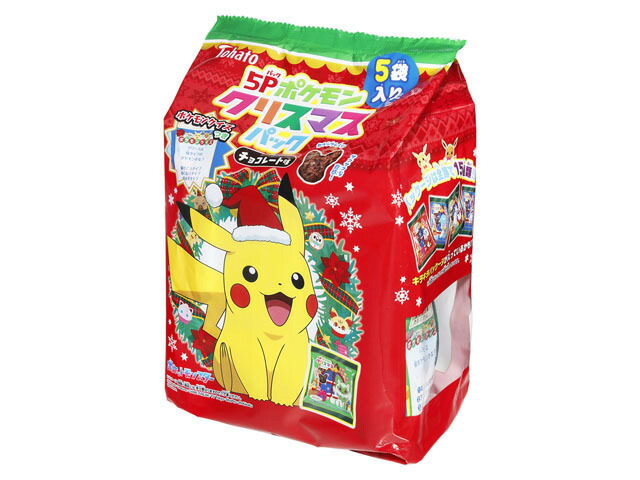東ハト ポケモン クリスマスパック チョコレート味 5P 80g