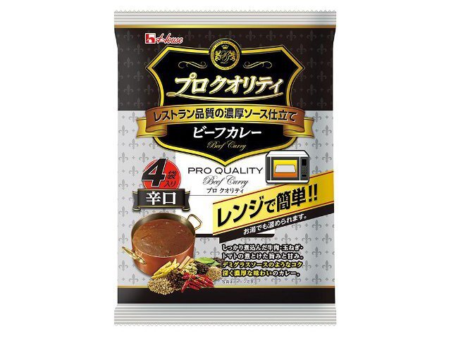 ハウス食品 プロクオリティ　ビーフカレー４袋入り辛口
