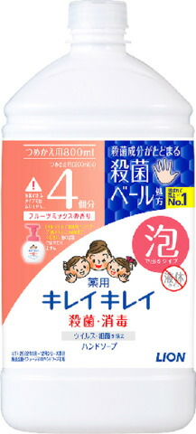 キレイキレイ薬用泡ハンドソープ フルーツミックスの香り つめかえ用特大サイズ 800ml