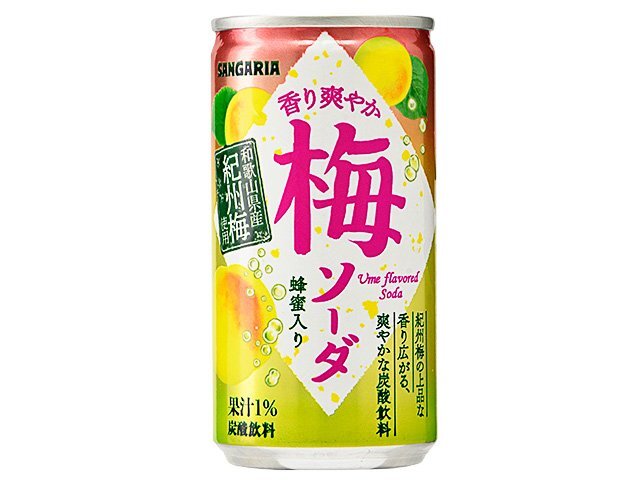 サンガリア 香り爽やか梅ソーダ 缶 190g