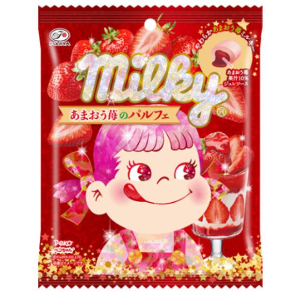 不二家 ミルキー あまおう苺のパルフェ 袋 67g