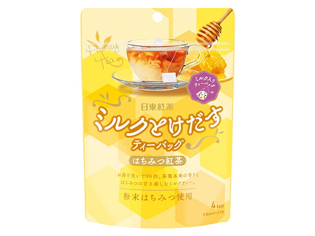 日東紅茶 ミルクとけだすティーバッグ はちみつ紅茶 7.2gX4