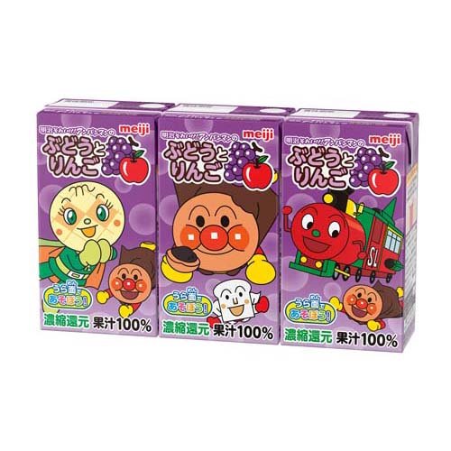 明治 それいけ！アンパンマンのぶどうとりんご(125ml*3パック)