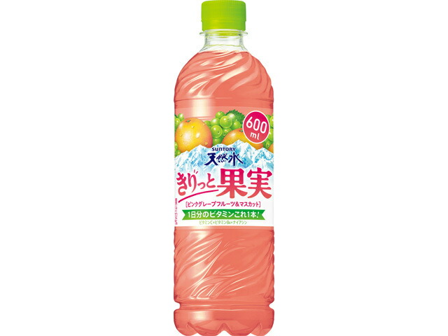 サントリー 天然水きりっと果実ピングレ＆マスカット６００Ｐ