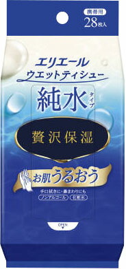 エリエールウエットティシュー 純水タイプ 贅沢保湿 携帯用28枚