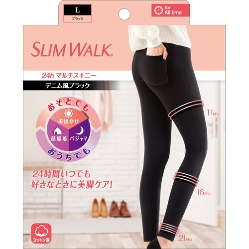 スリムウォーク 24h マルチスキニー デニム風ブラック L(1枚)