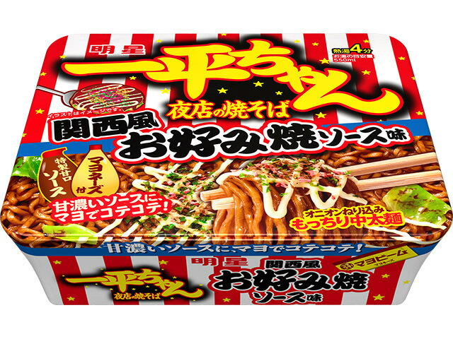 明星食品 明星　一平ちゃん夜店の焼そば　関西風お好み焼ソースの商品画像