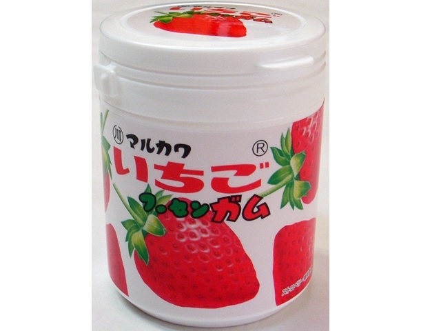 丸川製菓 いちごマーブルガム ボトル 130gの商品画像