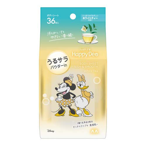 マンダム ハッピーデオ ボディシート うるサラ ホワイトティー(36枚入)