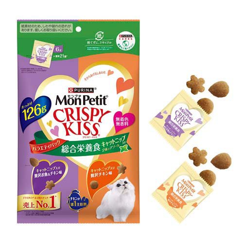モンプチ クリスピーキッス 総合栄養食 キャットニップ入り 2種アソート(126g)