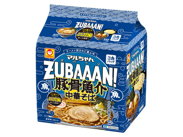 東洋水産 ＺＵＢＡＡＡＮ豚骨魚介中華そば　３食パック