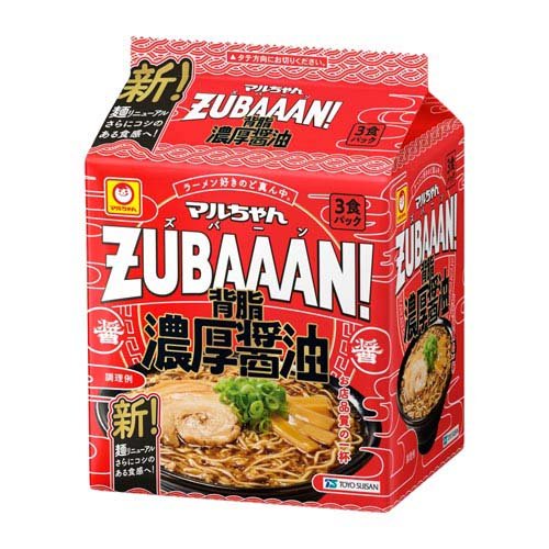 マルちゃん ZUBAAAN！ 背脂濃厚醤油(125g×3食入)の商品画像