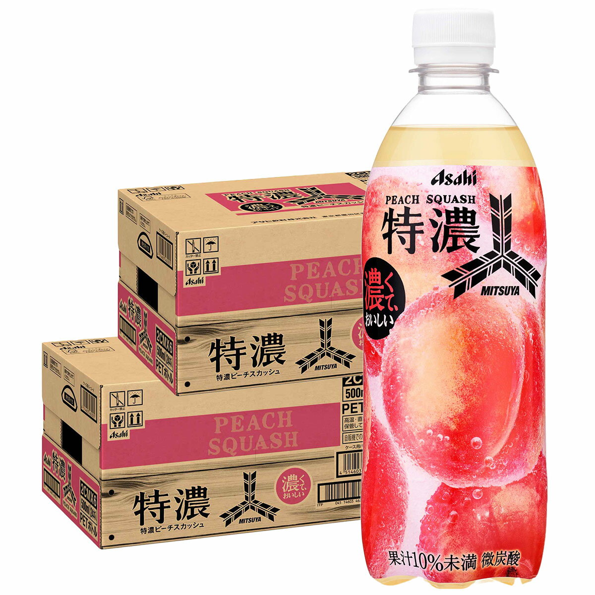 アサヒ飲料 三ツ矢特濃ピーチＰＥＴ５００ｍｌ