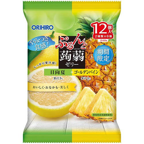ぷるんと蒟蒻ゼリー 日向夏+ゴールデンパイン(20g×12個入)