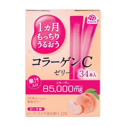 1ヵ月もっちりうるおう コラーゲンCゼリー ピーチ味 個包装(10g×34本入)