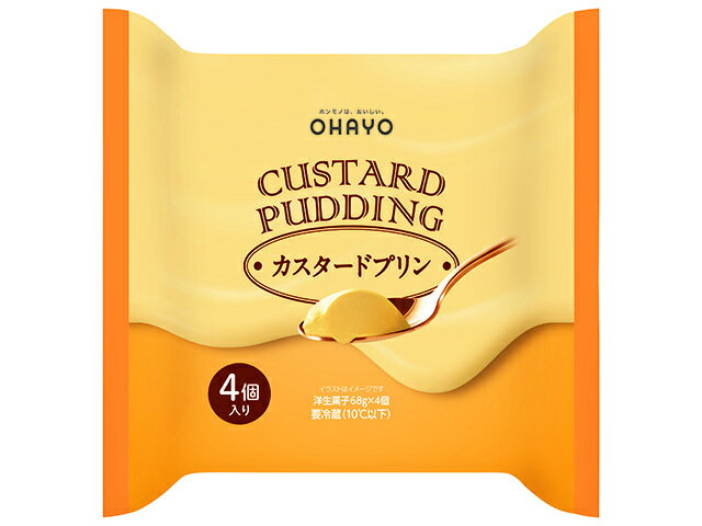 オハヨー乳業 CUSTARD PUDDING カスタードプリン 68gX4