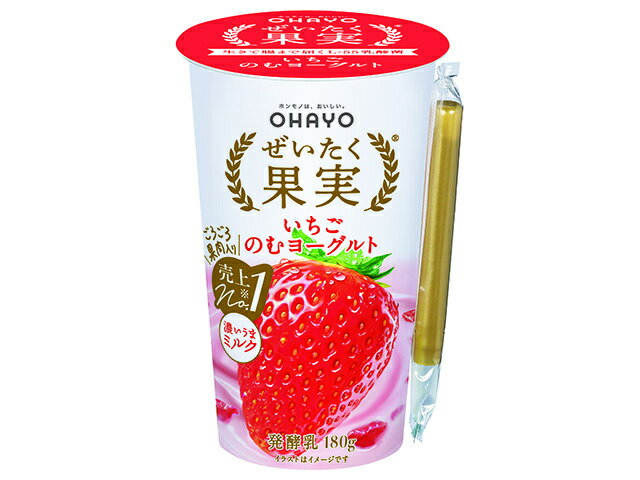 オハヨー乳業 ぜいたく果実 いちごのむヨーグルト 180g