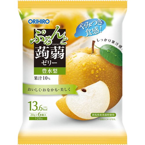 ぷるんと蒟蒻ゼリー パウチ 豊水梨(6個入)