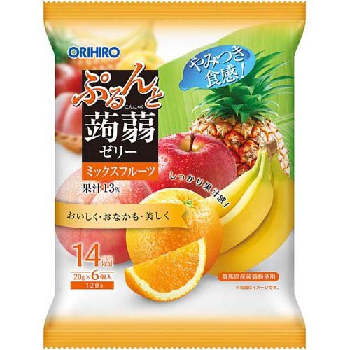 ぷるんと蒟蒻ゼリー パウチ ミックスフルーツ(20g*6個入)
