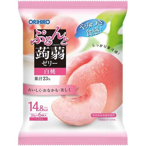 ぷるんと蒟蒻ゼリー パウチ 白桃(20g*6個入)