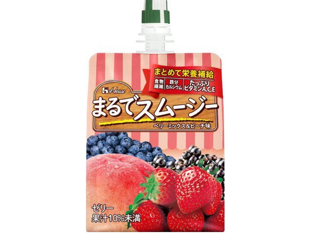 ハウスウェルネスフーズ まるでスムージー ベリーミックス&ピーチ味 150g
