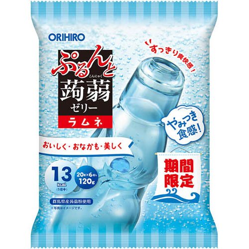 オリヒロプランデュ ぷるんと蒟蒻ゼリーパウチ ラムネ 6個