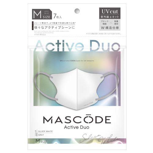 マスコード 3Dマスク アクティブデュオM シルバーホワイト(グレー紐)